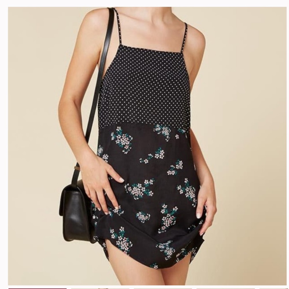 Reformation Jessie Mini Slip Dress Floral Dot